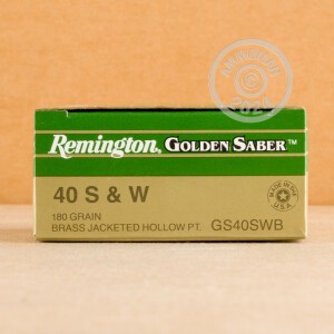 Image of the .40 S&W REMINGTON GOLDEN SABER 180 GRAIN JHP (500 ROUNDS) available at AmmoMan.com.