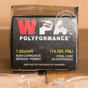 Image of the 7.62x54R WOLF WPA 174 GRAIN FMJ (500 ROUNDS) available at AmmoMan.com.