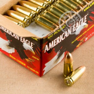 Image of 9MM LUGER FEDERAL AMERICAN EAGLE 115 GRAIN FMJ (500 ROUNDS)