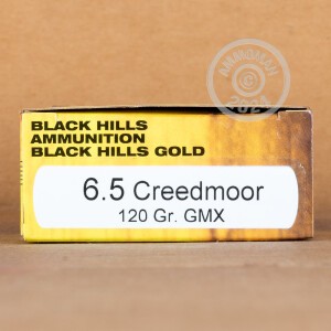 Image of 6.5 CREEDMOOR BLACK HILLS GOLD 120 GRAIN GMX (20 ROUNDS)