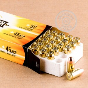 An image of .45 Automatic ammo made by Armscor at AmmoMan.com.