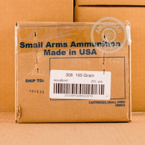 Photograph showing detail of 308 WIN ARMSCOR USA 165 GRAIN ACCUBOND (200 ROUNDS)