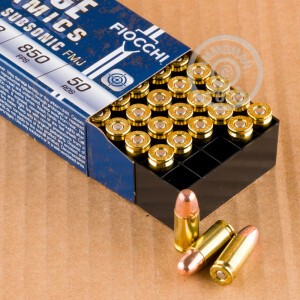 Photo detailing the 9MM FIOCCHI SUBSONIC 158 GRAIN FMJ (1000 ROUNDS) for sale at AmmoMan.com.