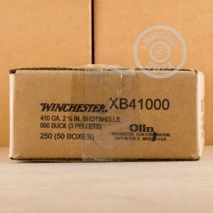 Image of the 410 BORE WINCHESTER SUPER-X 2-1/2" 000 BUCKSHOT (250 ROUNDS) available at AmmoMan.com.
