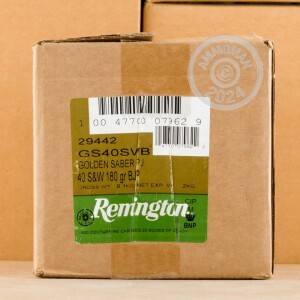 Image of the 40 S&W REMINGTON GOLDEN SABER 180 GRAIN JHP (25 ROUNDS) available at AmmoMan.com.