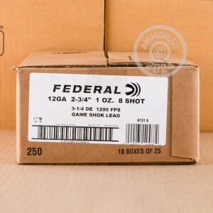 Image of the 12 GAUGE FEDERAL GAME-SHOK 2-3/4" #8 SHOT (25 ROUNDS) available at AmmoMan.com.