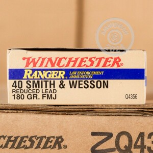Image of the 40 S&W WINCHESTER RANGER 180 GRAIN FMJ REDUCED LEAD (50 ROUNDS) available at AmmoMan.com.