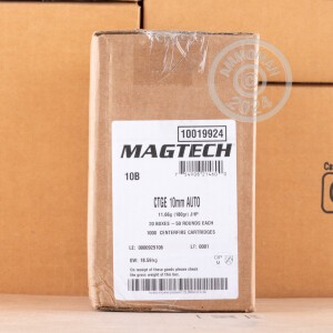 Image of 10mm ammo by Magtech that's ideal for home protection.