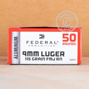 Photograph showing detail of 9MM FEDERAL CHAMPION 115 GRAIN FMJ (1000 ROUNDS)
