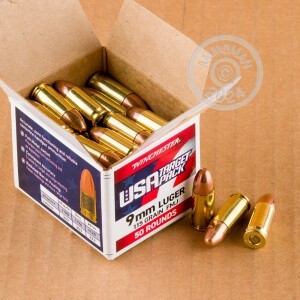 Photo detailing the 9MM WINCHESTER USA 115 GRAIN FMJ (1000 ROUNDS) for sale at AmmoMan.com.