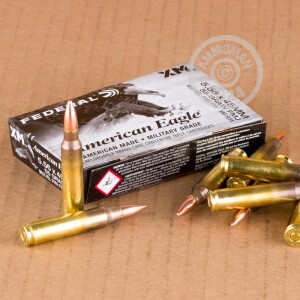 Image of 5.56x45mm ammo by Federal that's ideal for training at the range.