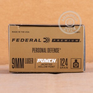 Image of the 9MM FEDERAL PUNCH 124 GRAIN JHP (20 ROUNDS) available at AmmoMan.com.