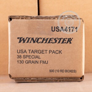 Photograph showing detail of 38 SPECIAL WINCHESTER USA TARGET PACK 130 GRAIN FMJ (500 ROUNDS)
