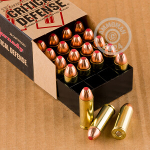Image of the 45 LONG COLT HORNADY CRITICAL DEFENSE 185 GRAIN JHP (200 ROUNDS) available at AmmoMan.com.