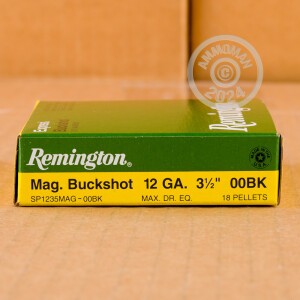 Image of the 12 GAUGE REMINGTON EXPRESS 3-1/2" 18 PELLETS 00 BUCK (5 ROUNDS) available at AmmoMan.com.