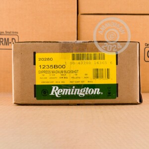 Photo detailing the 12 GAUGE REMINGTON EXPRESS 3-1/2" 18 PELLETS 00 BUCK (5 ROUNDS) for sale at AmmoMan.com.