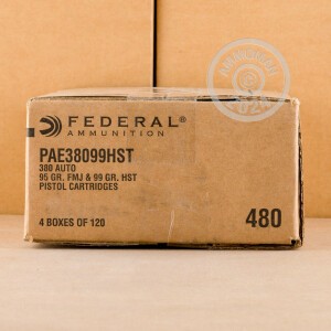 Photo detailing the 380 AUTO - 95GR FMJ & 99GR HST Combo Pack - Federal - 120 Rounds for sale at AmmoMan.com.