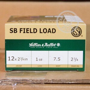 Image of the 12 GAUGE SELLIER & BELLOT FIELD 2-3/4" #7.5 SHOT (25 SHELLS) available at AmmoMan.com.