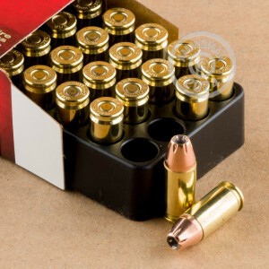 A photograph detailing the 9mm Luger ammo with JHP bullets made by Black Hills Ammunition.