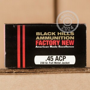 Photograph showing detail of 45 ACP BLACK HILLS 230 GRAIN FMJ (20 ROUNDS)