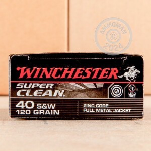 Image of the 40 S&W WINCHESTER SUPER CLEAN 120 GRAIN LEAD-FREE FMJ (500 ROUNDS) available at AmmoMan.com.