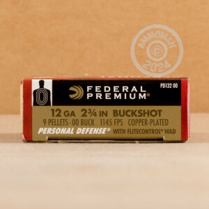 Photo detailing the 12 GAUGE FEDERAL WITH FLITECONTROL WAD 2 3/4" 00 BUCK 9 PELLETS (5 ROUNDS) for sale at AmmoMan.com.
