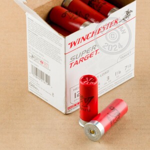 Photo detailing the 12 GAUGE WINCHESTER SUPER TARGET 2 3/4" 1 1/8 OZ. #7.5 SHOT (250 ROUNDS) for sale at AmmoMan.com.
