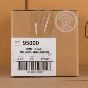 Photo detailing the 9MM BLAZER BRASS TRAINING 115 GRAIN FMJ (1000 ROUNDS) for sale at AmmoMan.com.