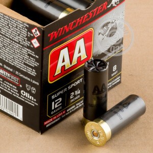 Photograph showing detail of 12 GAUGE WINCHESTER AA SUPER SPORT SPORTING CLAYS 2-3/4" 1-1/8 OZ. #8 SHOT (25 ROUNDS)