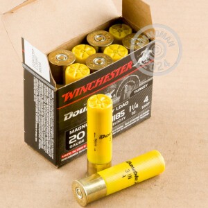 Image of the 20 GAUGE WINCHESTER DOUBLE X 3 INCH 1-1/4 OUNCE # 4 SHOT LEAD (10 ROUNDS) available at AmmoMan.com.