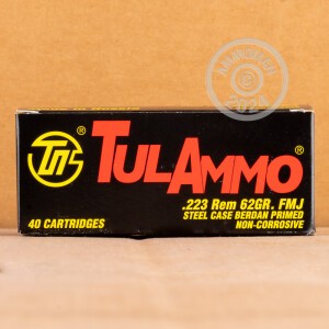 Image detailing the steel case on the Tula Cartridge Works ammunition.