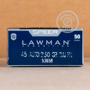Image of the .45 ACP SPEER LAWMAN 230 GRAIN TMJ (50 ROUNDS) available at AmmoMan.com.