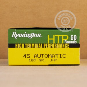 Image of the .45 ACP REMINGTON HTP 185 GRAIN JHP (500 ROUNDS) available at AmmoMan.com.