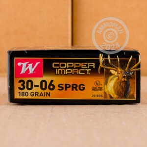 Photo detailing the 30-06 WINCHESTER COPPER IMPACT 180 GRAIN COPPER EXTREME POINT (20 ROUNDS) for sale at AmmoMan.com.