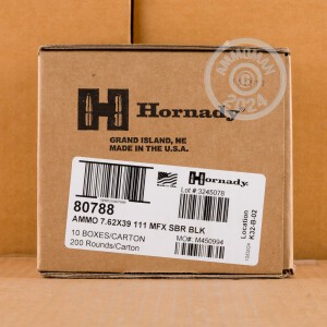 Photo detailing the 7.62x39mm - 111 Grain Monoflex LF - Hornady Black - 20 Rounds for sale at AmmoMan.com.