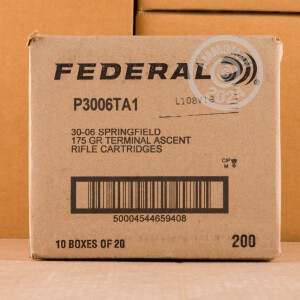 Photograph showing detail of 30-06 SPRINGFIELD FEDERAL 175 GRAIN TERMINAL ASCENT (20 ROUNDS)