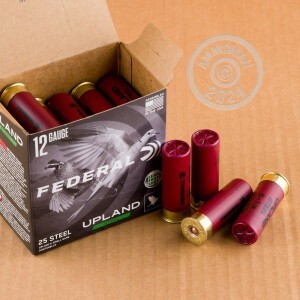 Image of the 12 GAUGE FEDERAL UPLAND STEEL 2-3/4" 1 OZ. #6 STEEL SHOT (250 ROUNDS) available at AmmoMan.com.