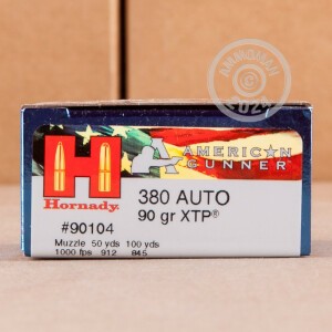Photo of .380 Auto XTP ammo by Hornady for sale at AmmoMan.com.