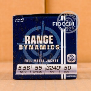 A photo of a box of Fiocchi ammo in 5.56x45mm.
