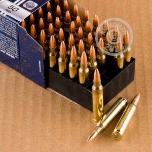 Image of Fiocchi 5.56x45mm rifle ammunition.