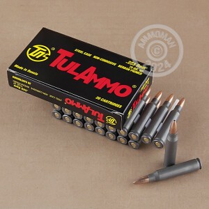 A photograph of 500 rounds of 75 grain 223 Remington ammo with a HP bullet for sale.