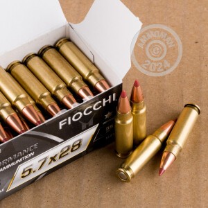 Photograph showing detail of 5.7x28MM FIOCCHI 35 GRAIN JACKETED FRANGIBLE (500 ROUNDS)