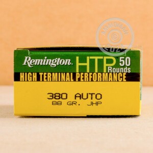 Image of the 380 AUTO REMINGTON HTP 88 GRAIN JACKETED HOLLOW POINT (50 ROUNDS) available at AmmoMan.com.