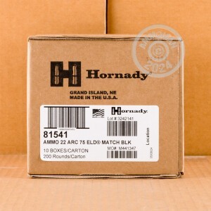 Image of 22 ARC HORNADY BLACK 75 GRAIN ELD MATCH (20 ROUNDS)