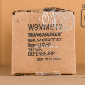 Photo detailing the 9MM WINCHESTER SILVERTIP 147 GRAIN JHP (200 ROUNDS) for sale at AmmoMan.com.