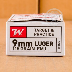 Image of the 9MM WINCHESTER 115 GRAIN FMJ (500 ROUNDS) available at AmmoMan.com.