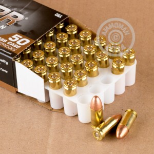 Image of the 9MM LUGER BLAZER BRASS 115 GRAIN FMJ (50 ROUNDS) available at AmmoMan.com.