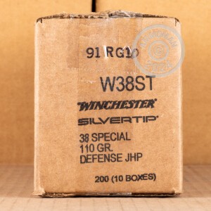 Image of the 38 SPECIAL WINCHESTER SILVERTIP 110 GRAIN JHP (200 ROUNDS) available at AmmoMan.com.