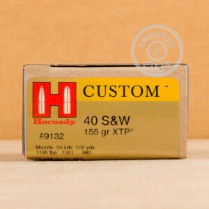 Image of the 40 S&W HORNADY CUSTOM 155 GRAIN XTP (200 ROUNDS) available at AmmoMan.com.