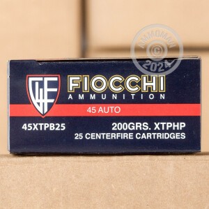 Image of .45 Automatic ammo by Fiocchi that's ideal for home protection.